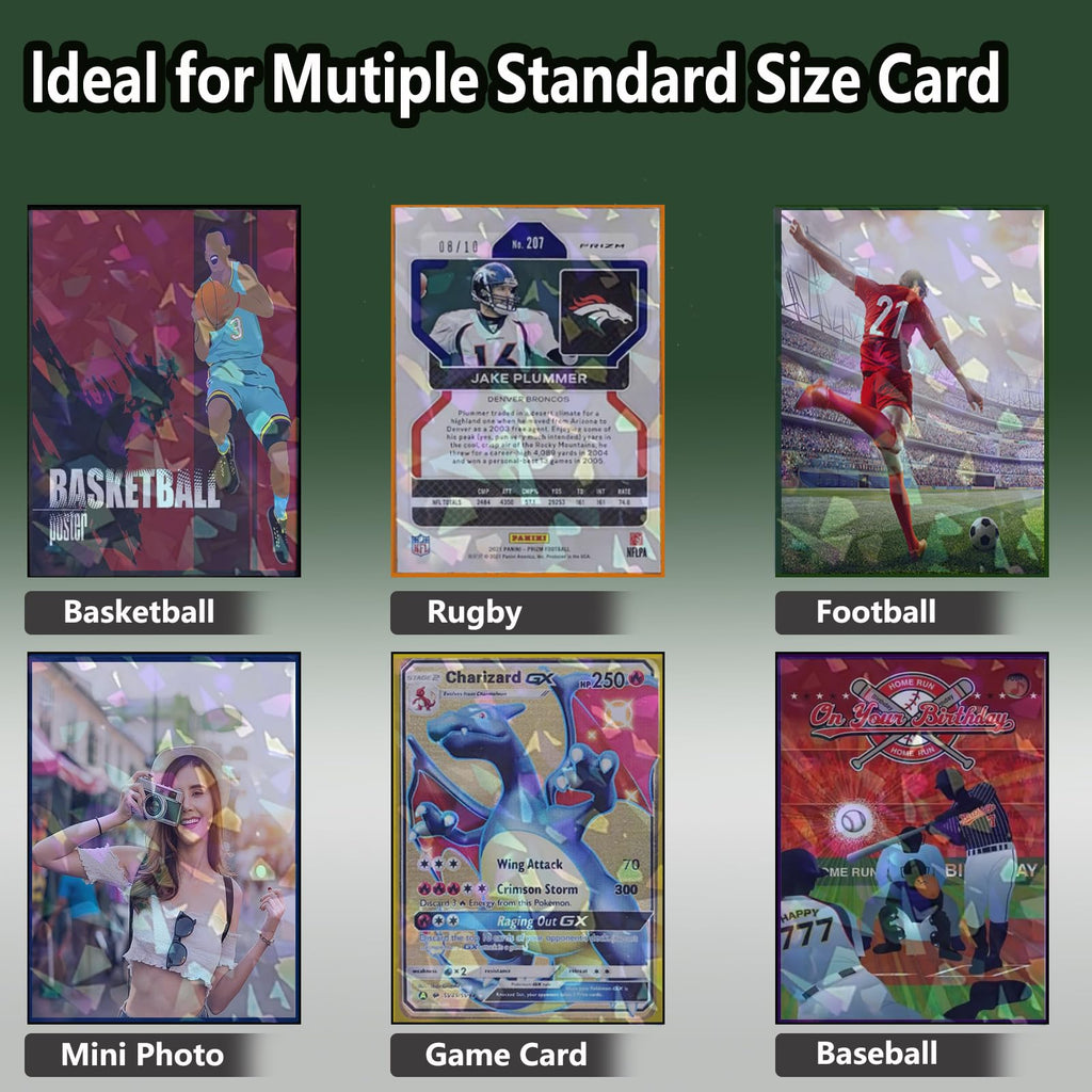 Sky Blue Holographic Cracked Ice Card Sleeves – 100 Count, Fit MTG, Yu-Gi-Oh!, Baseball, and More