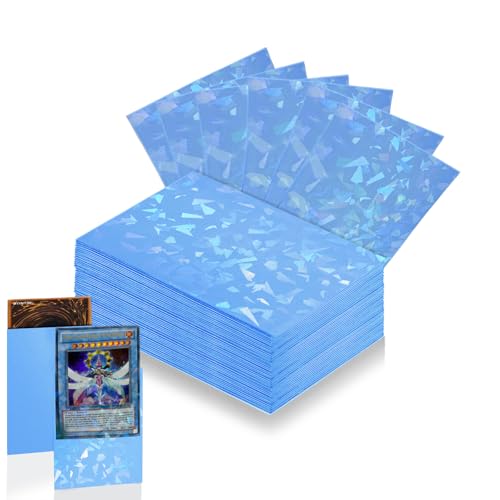Sky Blue Holographic Cracked Ice Card Sleeves – 100 Count, Fit MTG, Yu-Gi-Oh!, Baseball, and More
