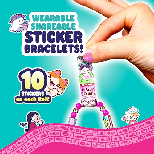 Sky Castle Sticki Rolls Pendant Pack Series 2 - Booboo: 120 Wearable Stickers, Toy Pendant & Bracelet for Kids Ages 5+