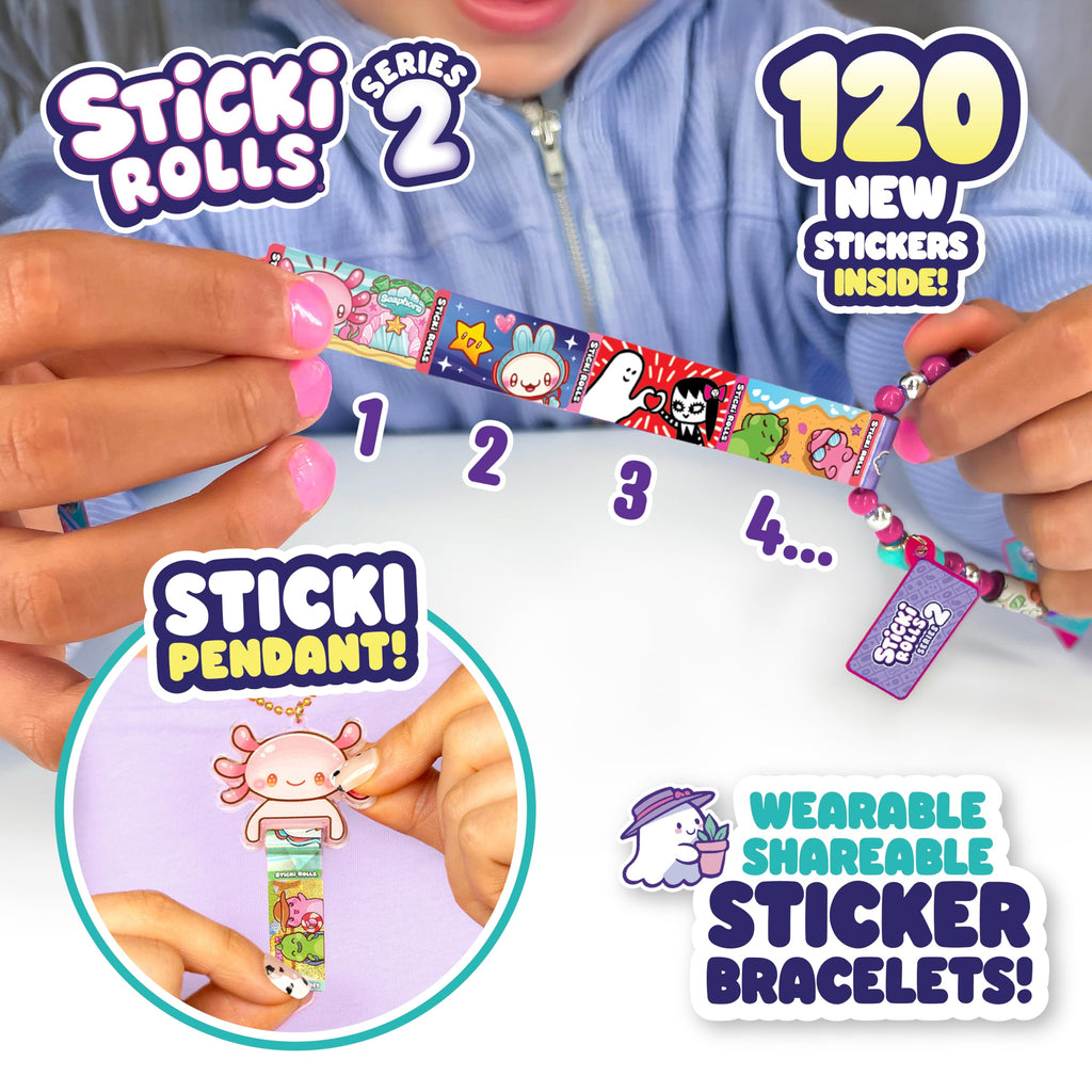 Sky Castle Sticki Rolls Pendant Pack Series 2 - Booboo: 120 Wearable Stickers, Toy Pendant & Bracelet for Kids Ages 5+