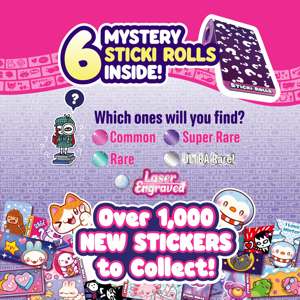 Sky Castle Sticki Rolls Pendant Pack – Series 2 Chillin Charlie: 120 Wearable Kawaii Stickers with Bracelet & Pendant