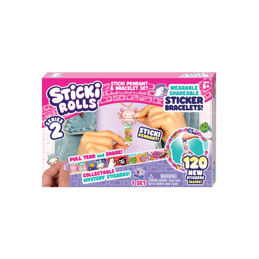 Sky Castle Sticki Rolls Pendant Pack – Series 2 Chillin Charlie: 120 Wearable Kawaii Stickers with Bracelet & Pendant