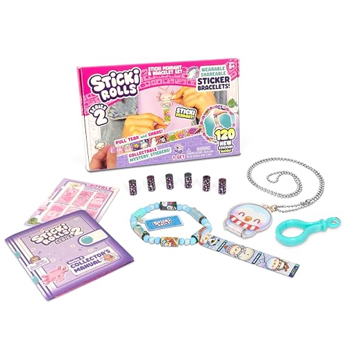 Sky Castle Sticki Rolls Pendant Pack – Series 2 Chillin Charlie: 120 Wearable Kawaii Stickers with Bracelet & Pendant
