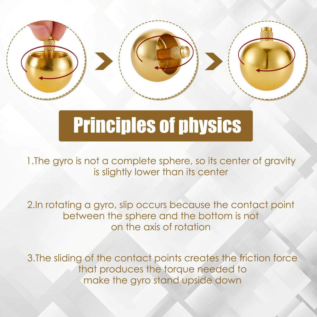 Skylety 2-Piece Metal Spinning Top Set – Gold & Silver Flip-Over Gyroscopes for Stress Relief and Fun