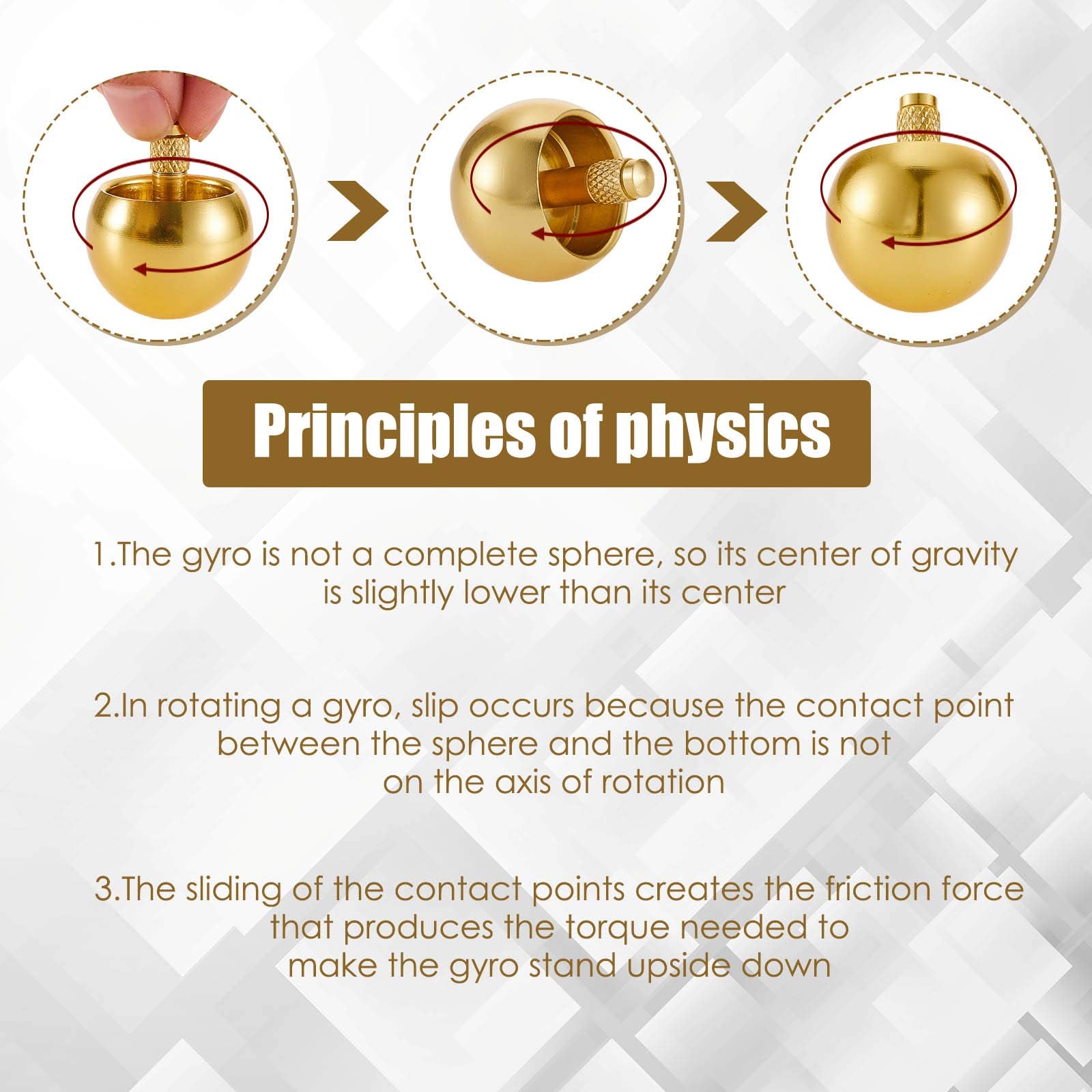 Skylety 2-Piece Metal Spinning Top Set – Gold & Silver Flip-Over Gyroscopes for Stress Relief and Fun