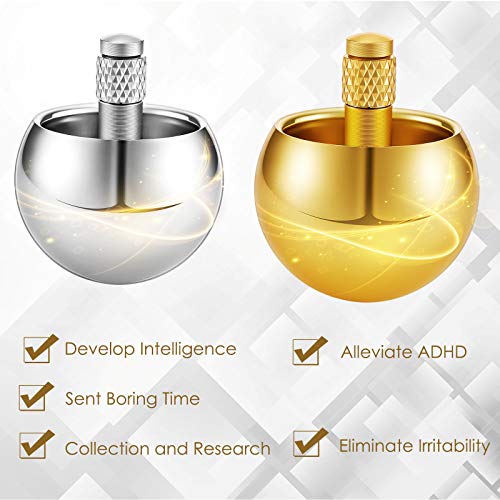 Skylety 2-Piece Metal Spinning Top Set – Gold & Silver Flip-Over Gyroscopes for Stress Relief and Fun
