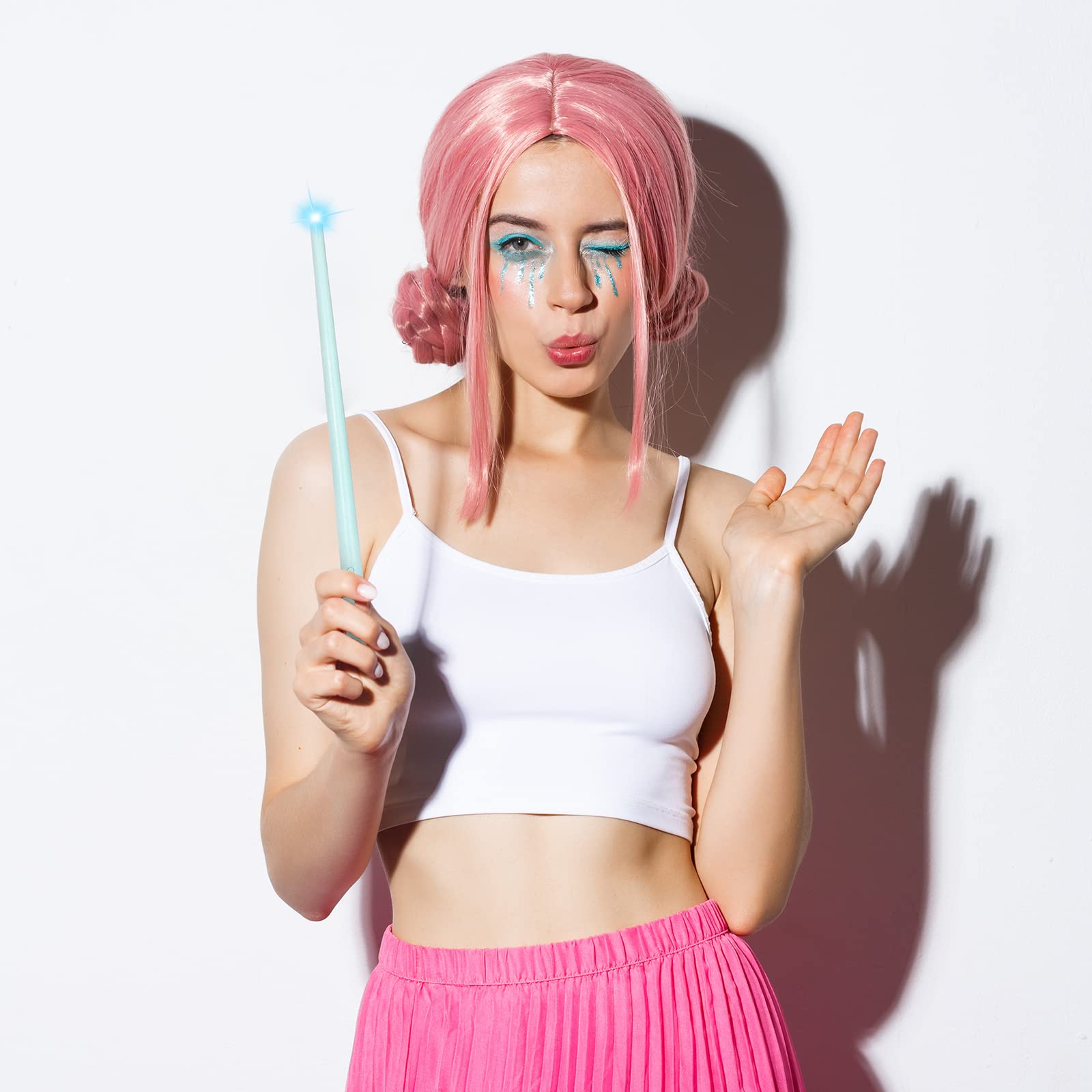 Skylety 3-Pack Light-Up Wands with Sound - Pink, Purple, Blue - 14-Inch Magic Fairy Princess Wands for Cosplay and Parties