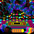 Skylety 32-Piece Glow in the Dark Party Supplies Set with Neon Balloons, UV Tape, and Pre-Assembled Wreath for Blacklight Parties
