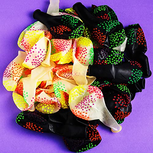 Skylety 32-Piece Glow in the Dark Party Supplies Set with Neon Balloons, UV Tape, and Pre-Assembled Wreath for Blacklight Parties