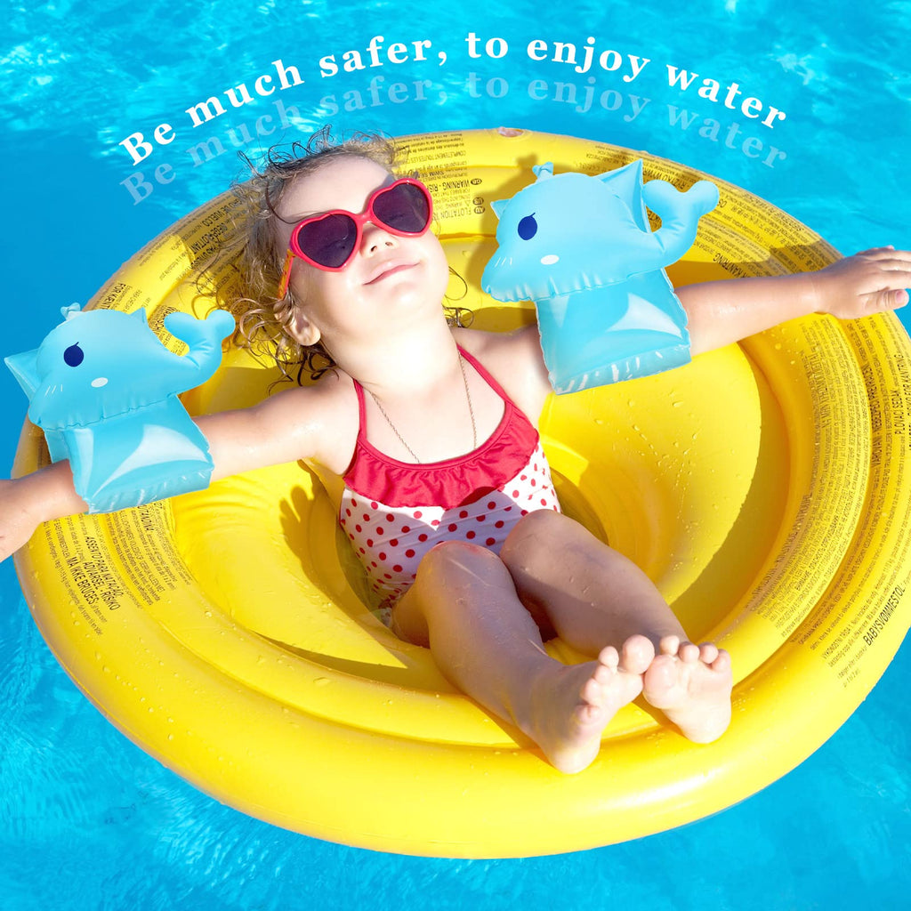Skylety 8-Piece Inflatable Swim Arm Floaties for Toddlers – Colorful Cartoon Arm Bands