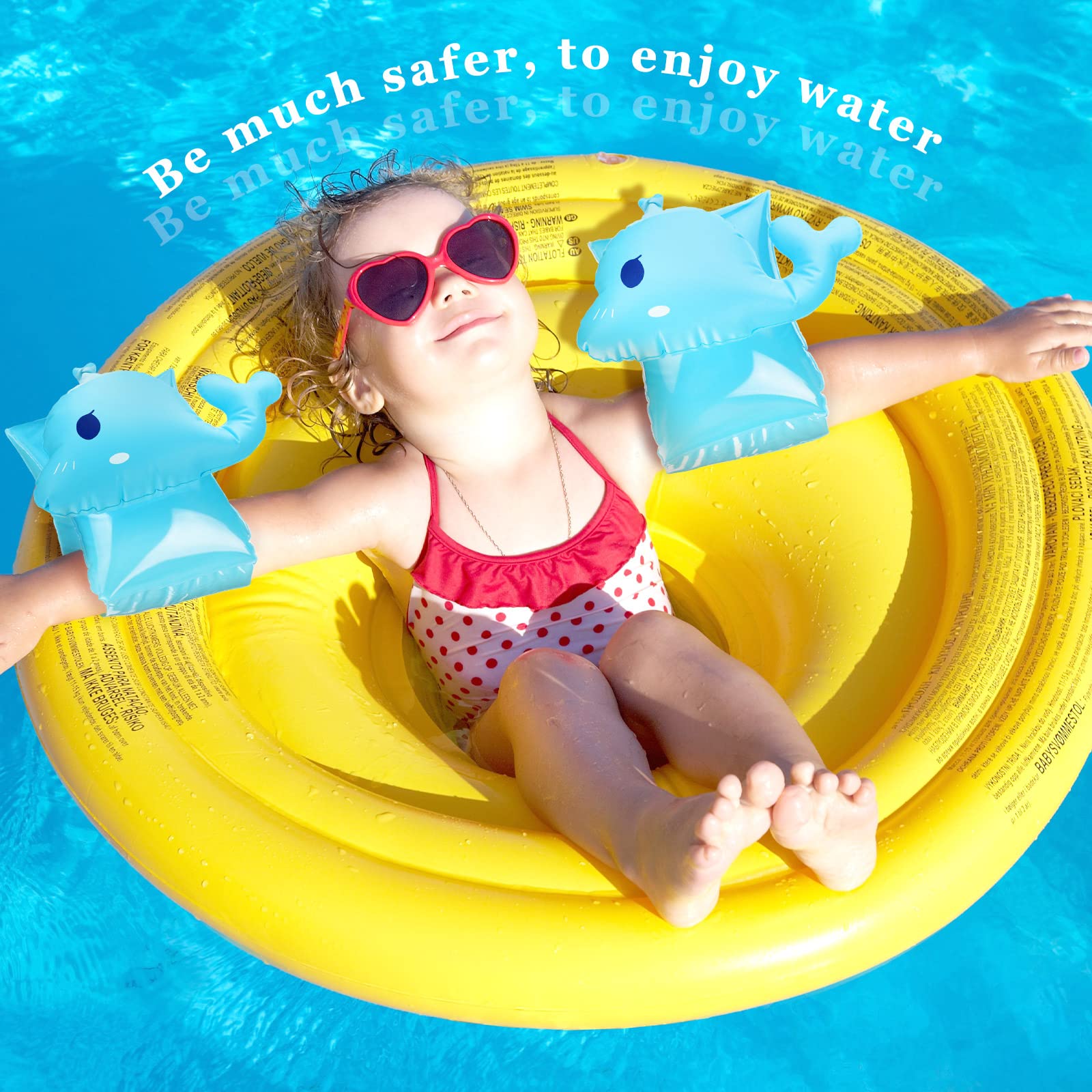 Skylety 8-Piece Inflatable Swim Arm Floaties for Toddlers – Colorful Cartoon Arm Bands
