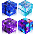 Skylety Infinity Cube Set – 4 Pack Handheld Fidget Toy for Stress Relief and Focus (Starry Design)