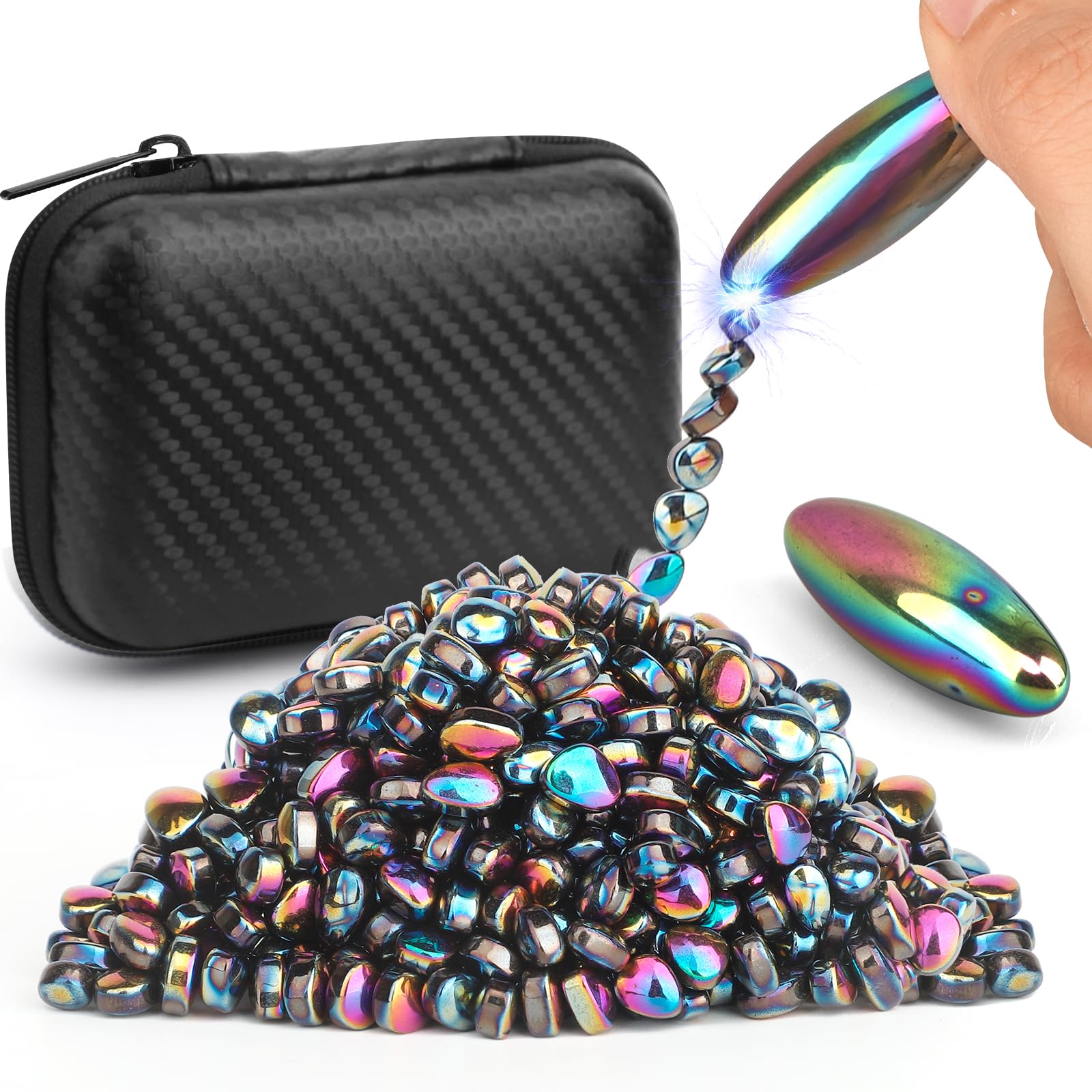 Slime Putty Set with Magnetic Ferrite Stones and Oval Magnets - Fidget Toy for Adults