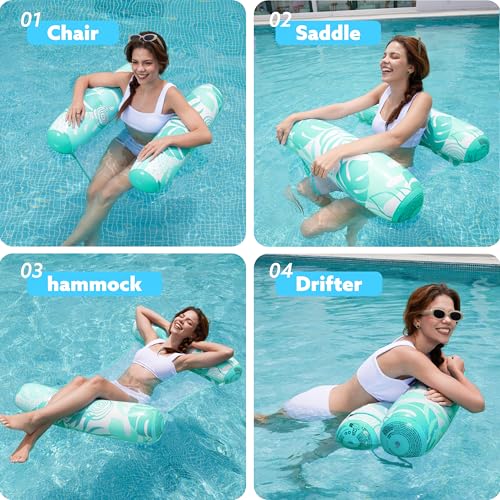 SLOOSH 4-in-1 Hammock Pool Float for Adults – Inflatable Water Lounge with Buoyant Pillows & Mesh Seat