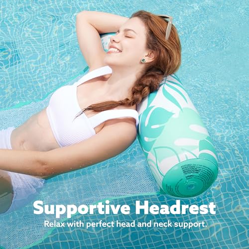 SLOOSH 4-in-1 Hammock Pool Float for Adults – Inflatable Water Lounge with Buoyant Pillows & Mesh Seat