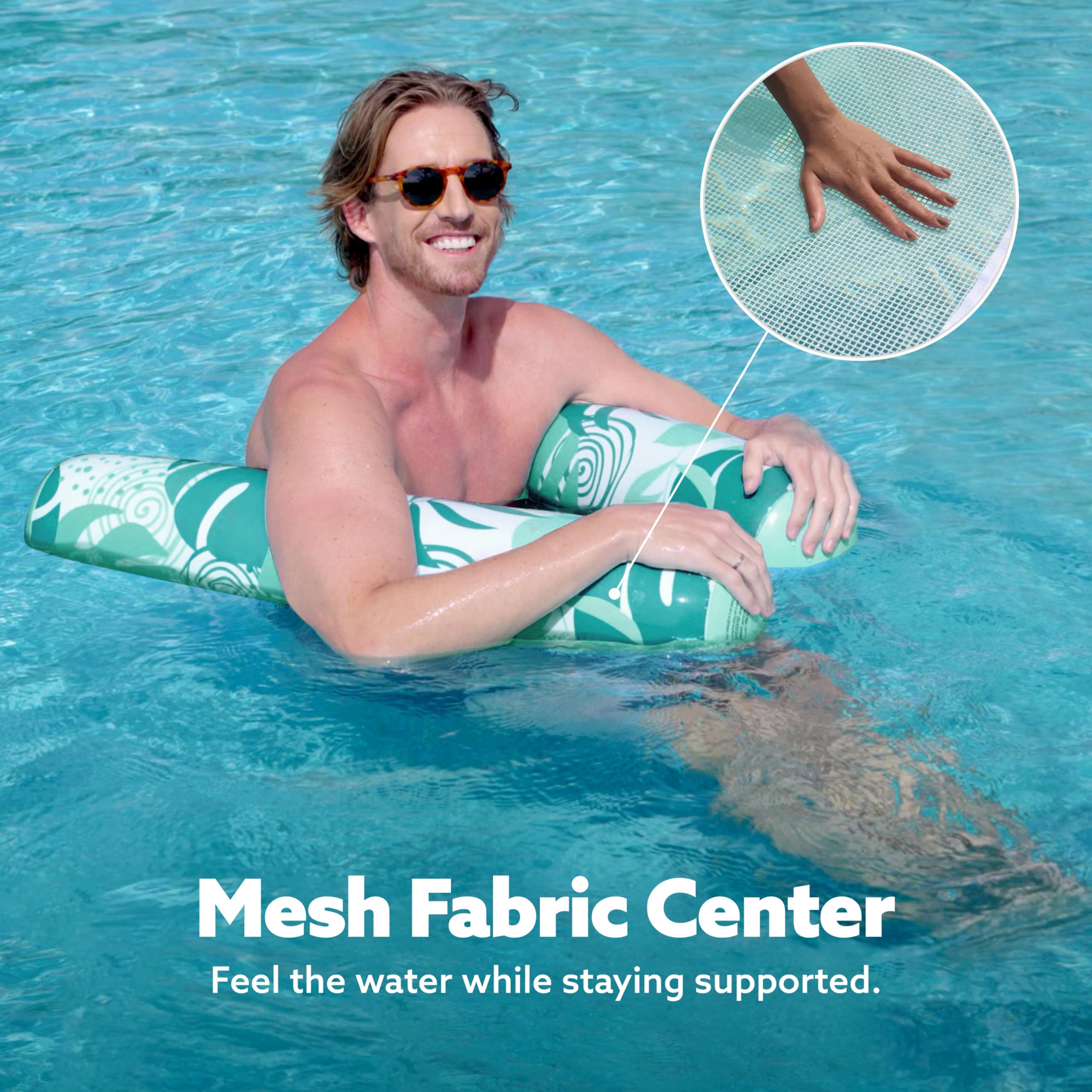 SLOOSH 4-in-1 Hammock Pool Float for Adults – Inflatable Water Lounge with Buoyant Pillows & Mesh Seat