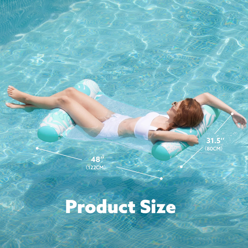 SLOOSH 4-in-1 Hammock Pool Float for Adults – Inflatable Water Lounge with Buoyant Pillows & Mesh Seat