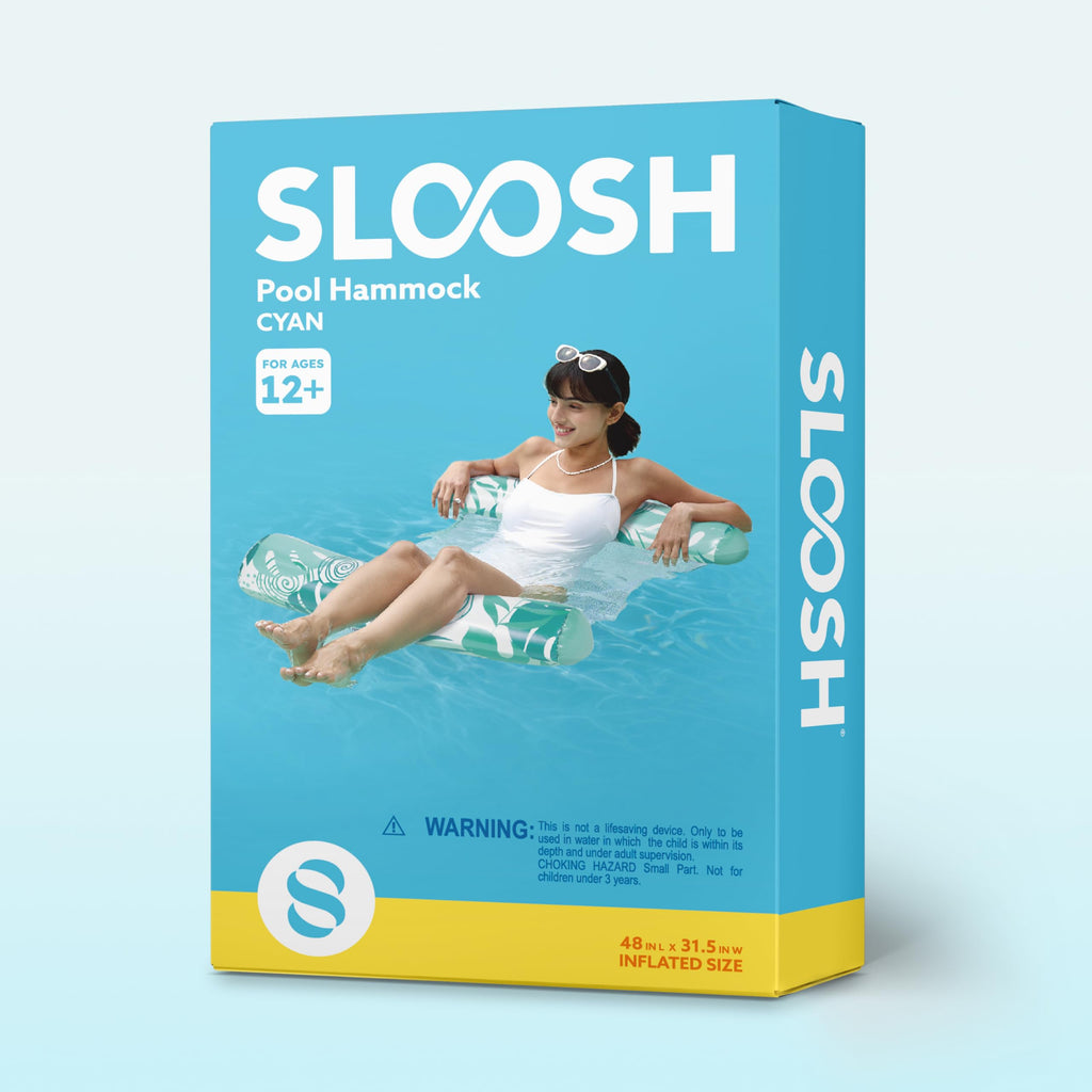 SLOOSH 4-in-1 Hammock Pool Float for Adults – Inflatable Water Lounge with Buoyant Pillows & Mesh Seat