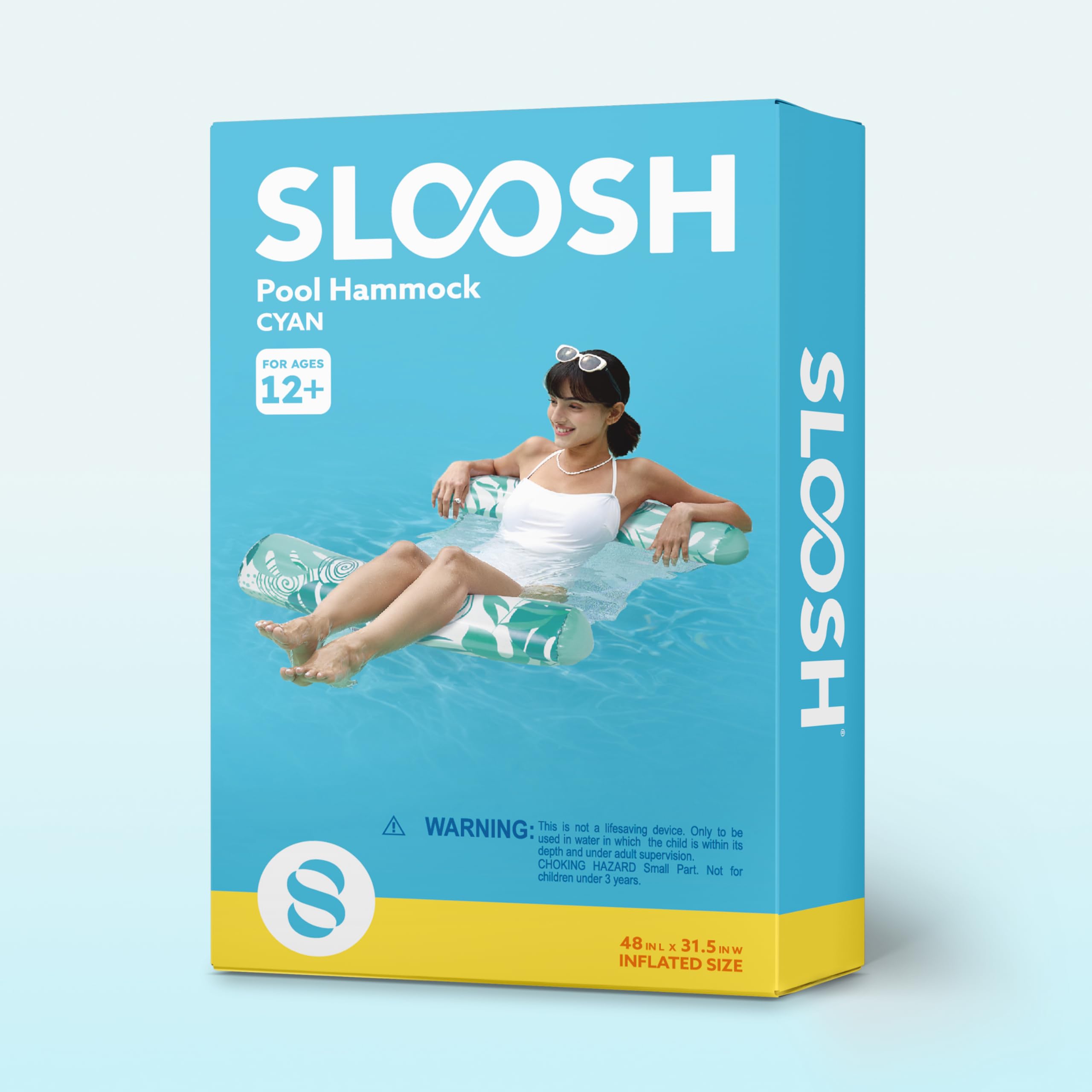 SLOOSH 4-in-1 Hammock Pool Float for Adults – Inflatable Water Lounge with Buoyant Pillows & Mesh Seat