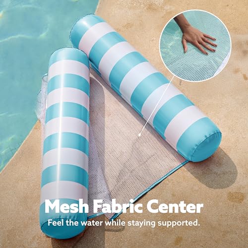 SLOOSH 4-in-1 Inflatable Pool Hammock for Adults – 200 lb Capacity, Breathable Mesh Seat, Compact Travel Design