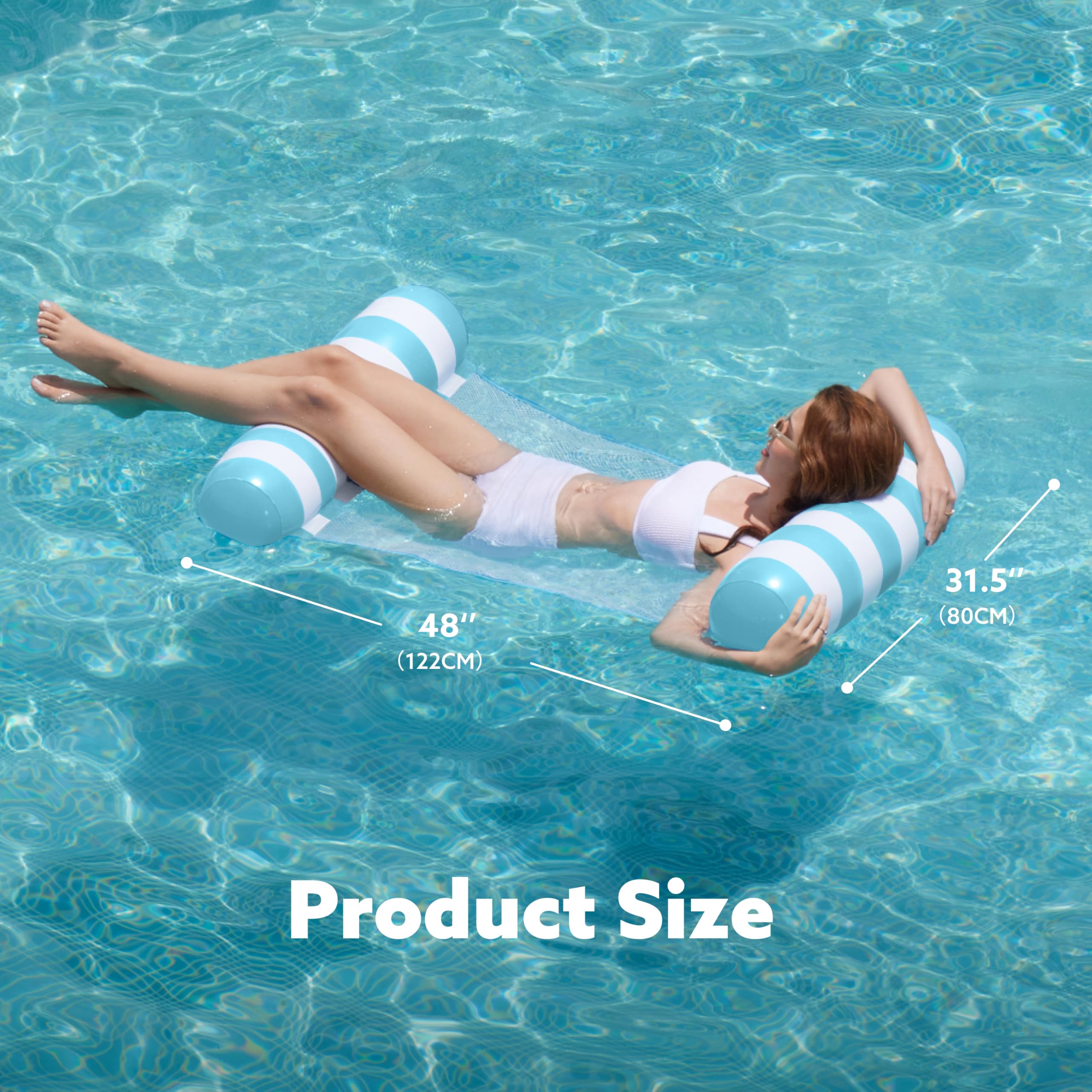 SLOOSH 4-in-1 Inflatable Pool Hammock for Adults – 200 lb Capacity, Breathable Mesh Seat, Compact Travel Design