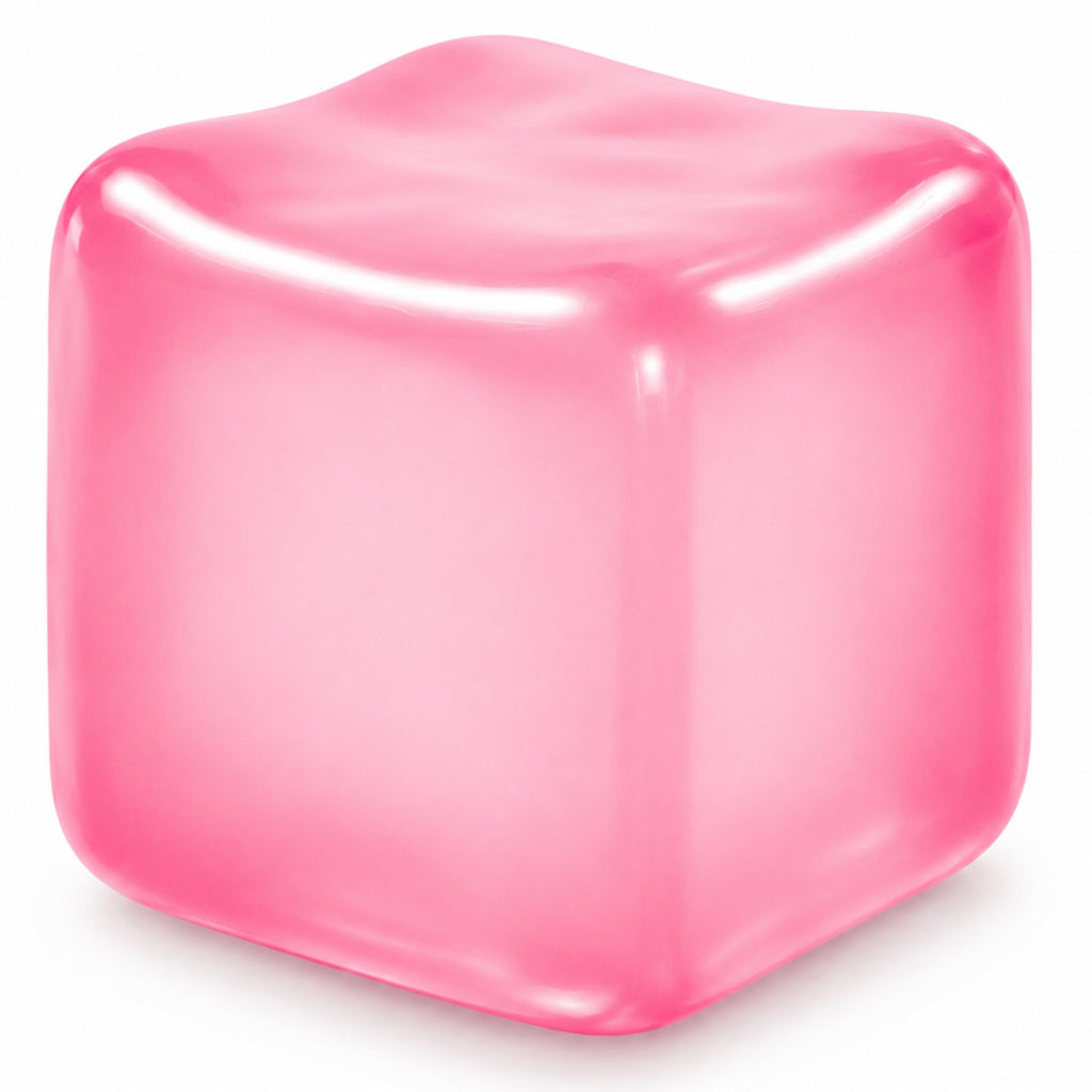 Slow-Rising Ice Cube Squishy Fidget Toy – Pink Sensory Stress Relief Cube for Desk, Travel, and Focus