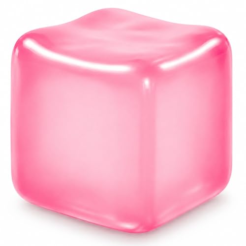 Slow-Rising Ice Cube Squishy Fidget Toy – Pink Sensory Stress Relief Cube for Desk, Travel, and Focus