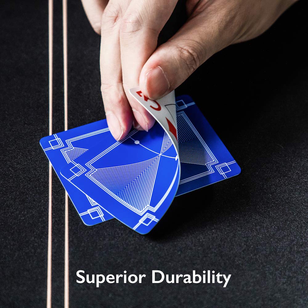 SLOWPLAY 2-Deck Plastic Playing Cards – Jumbo Index, Waterproof & Washable Poker Cards for Texas Hold'em