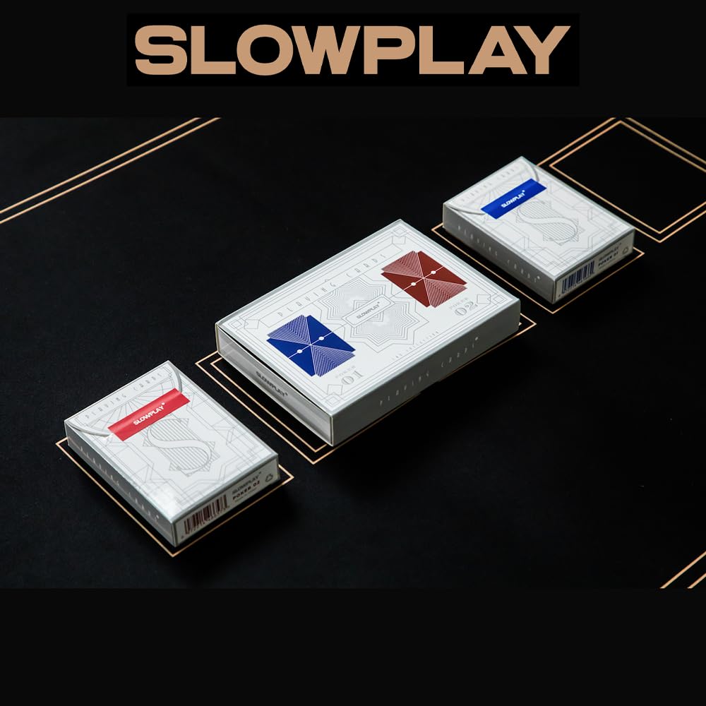 SLOWPLAY 2-Deck Plastic Playing Cards – Jumbo Index, Waterproof & Washable Poker Cards for Texas Hold'em