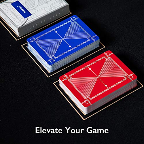 SLOWPLAY 2-Deck Plastic Playing Cards – Jumbo Index, Waterproof & Washable Poker Cards for Texas Hold'em