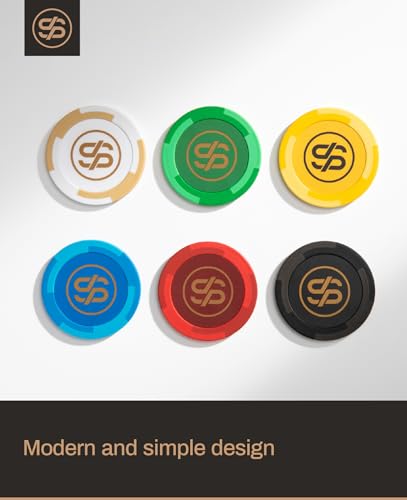 SLOWPLAY Godel 14g Clay Poker Chips - 40mm Heavyweight Composite with Iron Core, Pack of 50 Black (No Denomination)