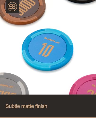 SLOWPLAY Godel 14g Clay Poker Chips - 40mm Heavyweight Composite with Iron Core, Pack of 50 Black (No Denomination)