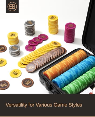 SLOWPLAY Godel 14g Clay Poker Chips - 40mm Heavyweight Composite with Iron Core, Pack of 50 Black (No Denomination)
