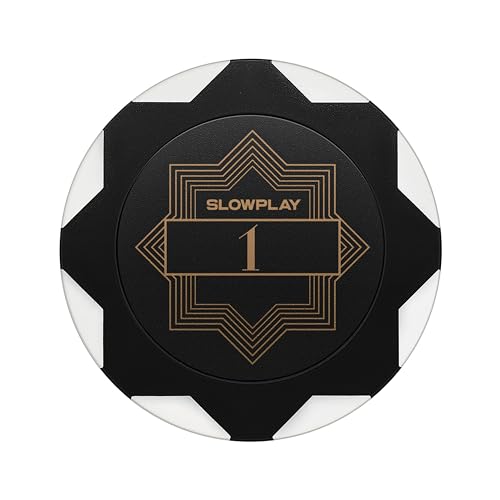 SLOWPLAY Nash Clay Poker Chips - 14g Heavyweight, 40mm, Pack of 50 ($1 Denomination)