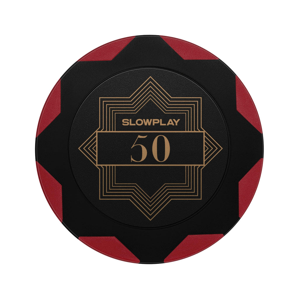 SLOWPLAY Nash Clay Poker Chips 14g Heavyweight 40mm (Pack of 50, Denomination 50)