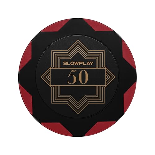 SLOWPLAY Nash Clay Poker Chips 14g Heavyweight 40mm (Pack of 50, Denomination 50)