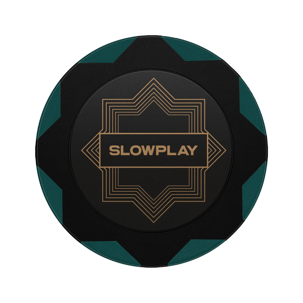 SLOWPLAY Nash Clay Poker Chips – 14g Heavyweight Composite, 40mm, Pack of 50 in Green (No Denomination)