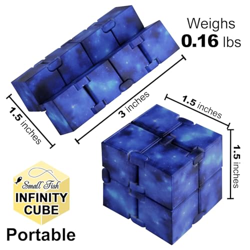 SMALL FISH Infinity Cube Fidget Galaxy – Noiseless Sensory Toy for Stress Relief and Focus