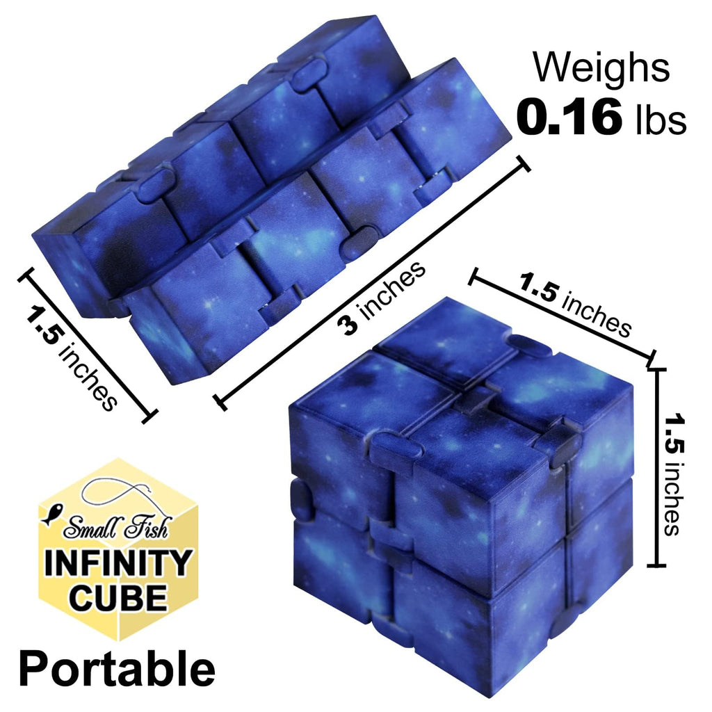 SMALL FISH Infinity Cube Fidget Galaxy – Noiseless Sensory Toy for Stress Relief and Focus