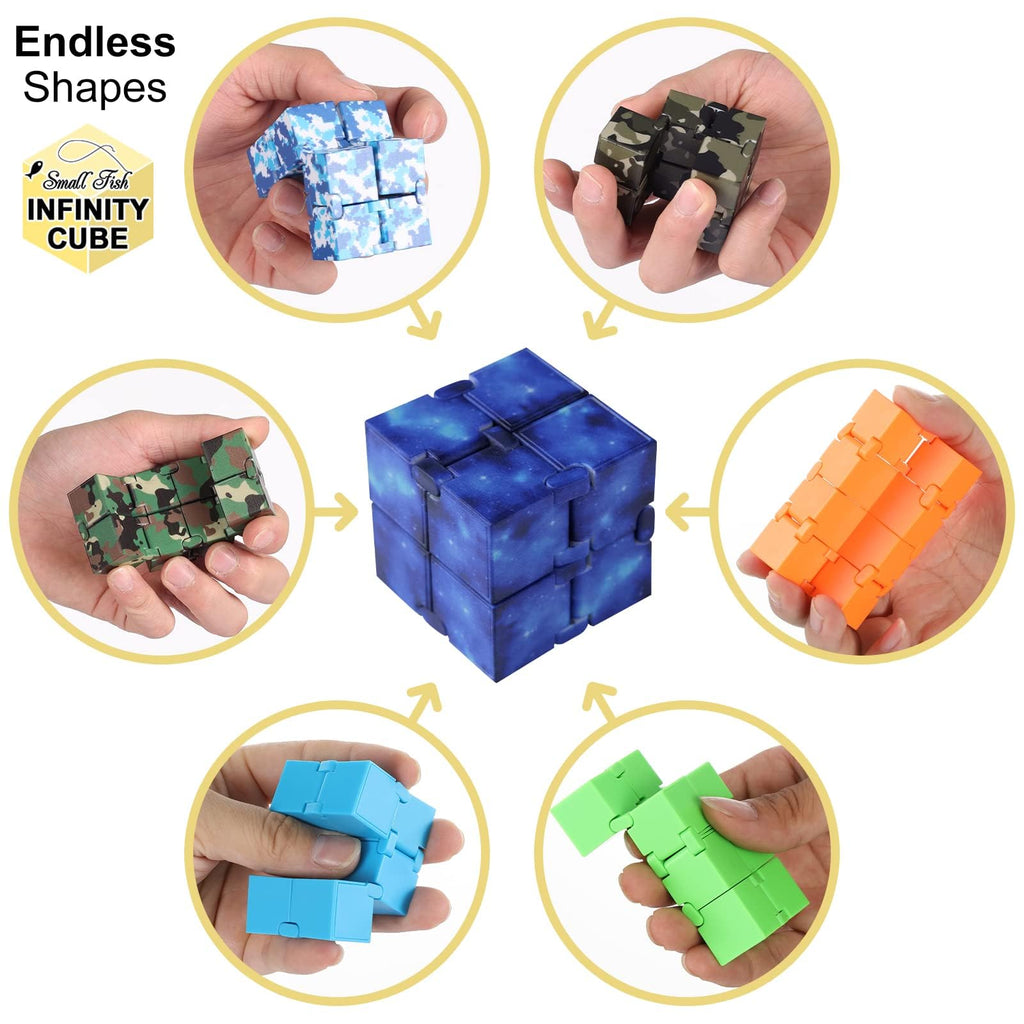 SMALL FISH Infinity Cube Fidget Galaxy – Noiseless Sensory Toy for Stress Relief and Focus
