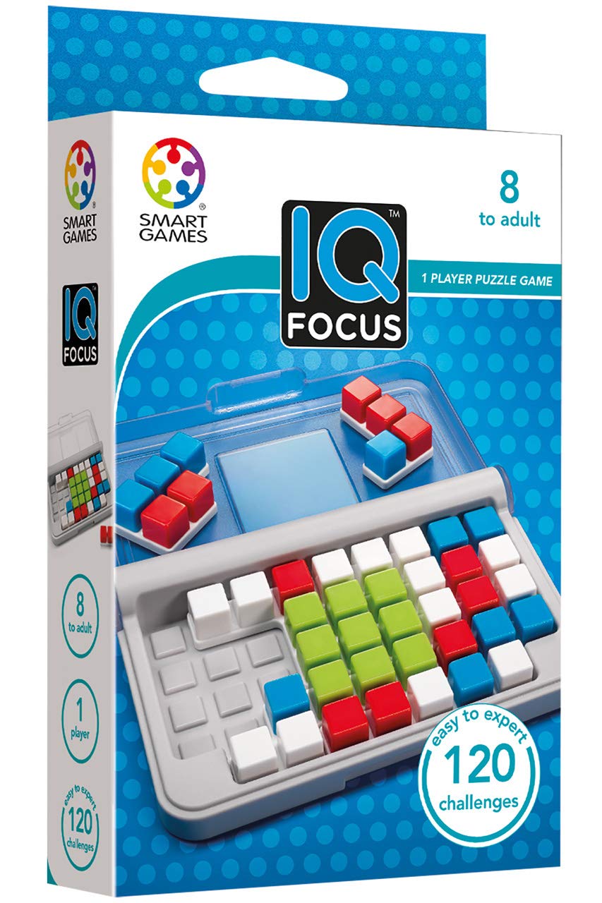 SmartGames IQ Focus: Compact Logic Puzzle with 120 Color Challenges for Ages 7+