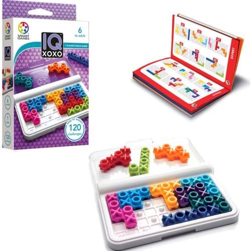 SmartGames IQ XOXO – 120 Logic Challenges in a Compact Travel Case for Kids and Adults