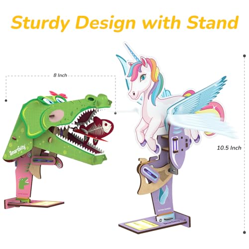 Smartivity Mech Miracles DIY Kit – Build Unicorn & Crocodile, STEM Toy for Ages 6-14