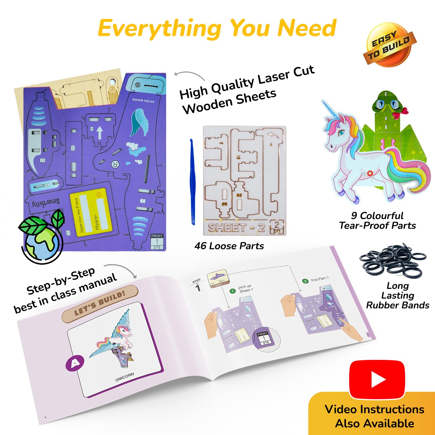 Smartivity Mech Miracles DIY Kit – Build Unicorn & Crocodile, STEM Toy for Ages 6-14