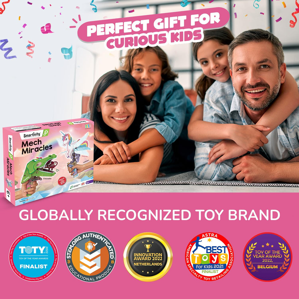 Smartivity Mech Miracles DIY Kit – Build Unicorn & Crocodile, STEM Toy for Ages 6-14
