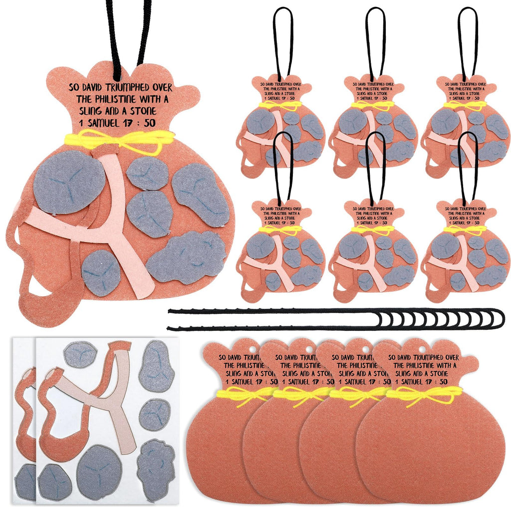 SmoothNovelty 24-Pack David and Goliath Felt Ornament Craft Kit for Sunday School & Home Activities