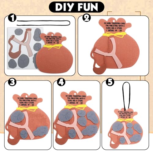 SmoothNovelty 24-Pack David and Goliath Felt Ornament Craft Kit for Sunday School & Home Activities