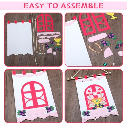 SmoothNovelty First Communion Banner Kit – Pink Felt 9x12 Inch with Wooden Stick