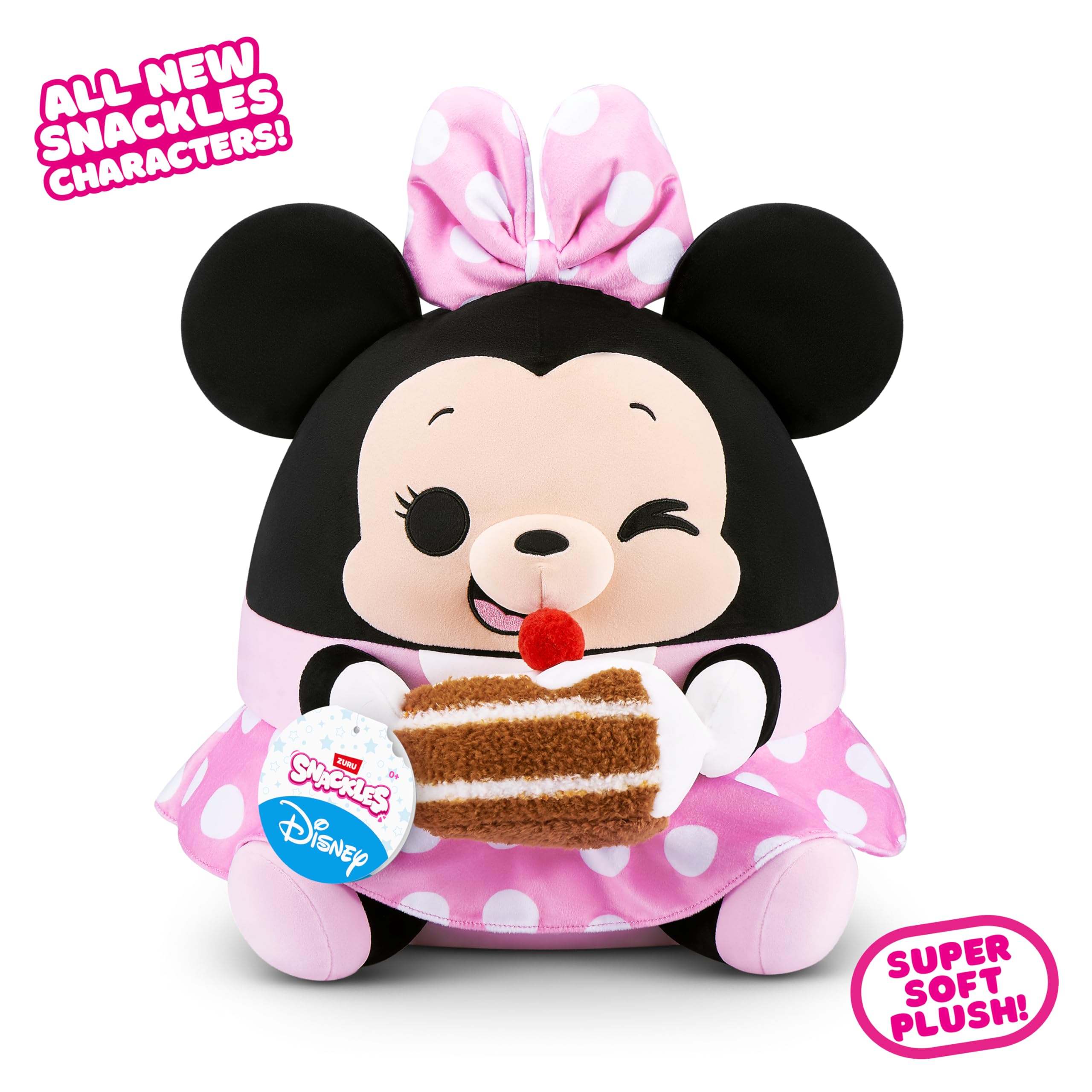 Snackles Disney 14-inch Plush Minnie by ZURU – Super-Soft Snack Buddy