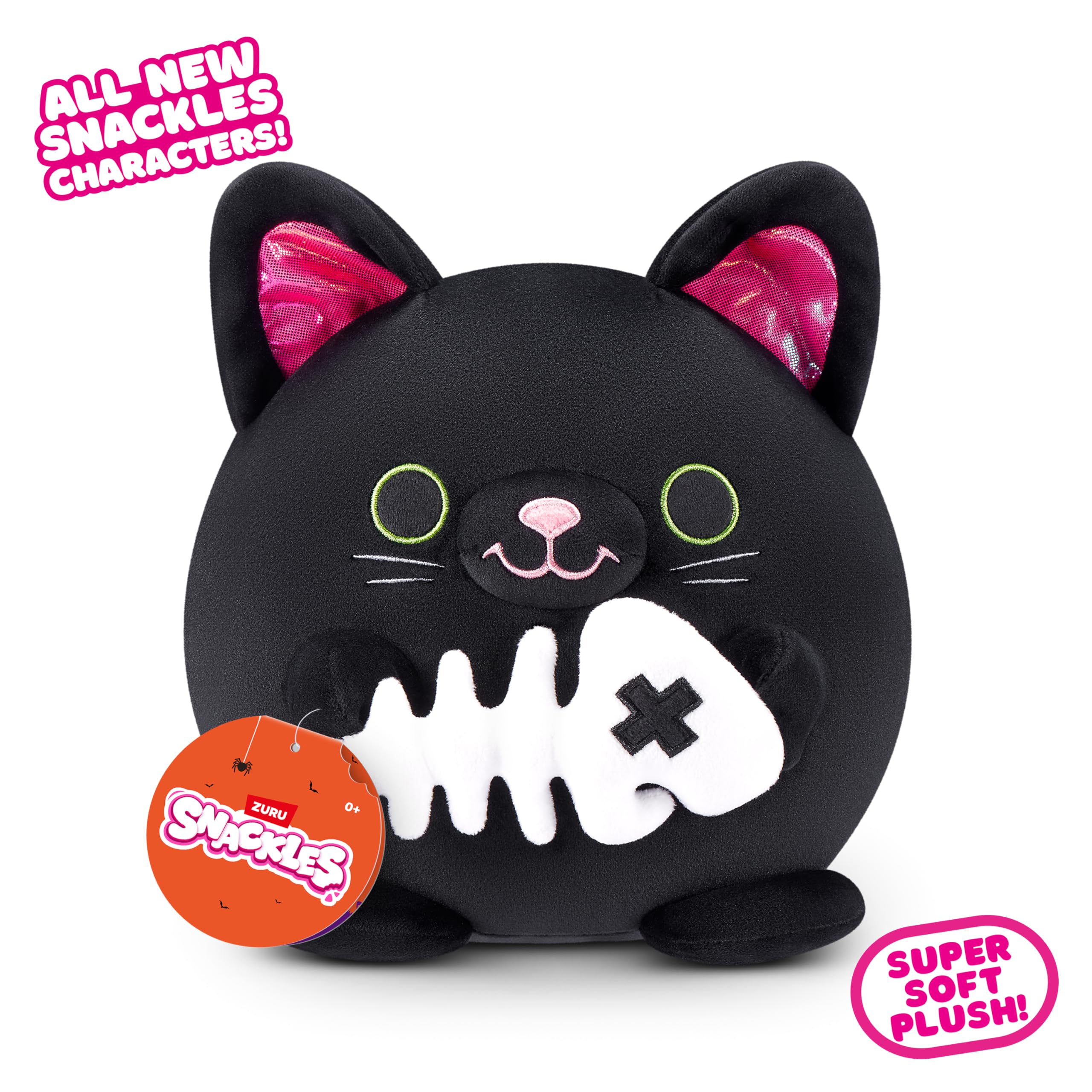 Snackles Halloween Series 1 Salem the Cat 8-Inch Plush with Snack Accessory by ZURU